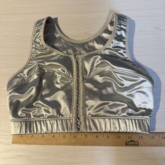 ENell Bra High Impact Sports Bra Front Closure 36DDD 38C 38D 40C Beige Workout - Picture 6 of 9